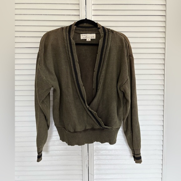 Vintage Havana Sweater Y2K Academia Cottage Pullover Cardigan | Olive Green | M - Picture 2 of 16